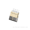 LC Quad Fiber Optic Adapter Flangeless dengan Pengatup Logam